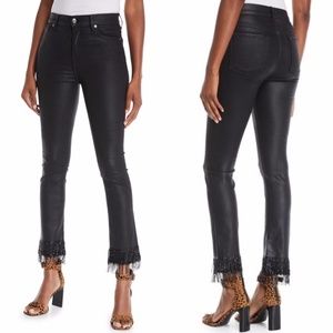 7 For All Mankind Edie Black Coated Skinny Jeans